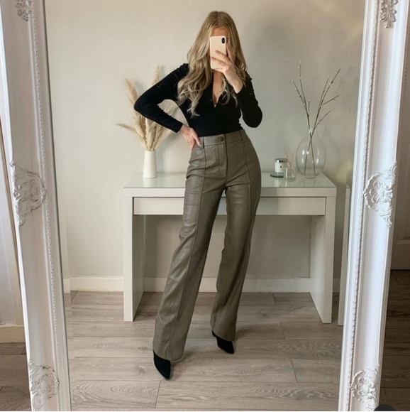 Zara Faux Leather Full Length Pants - Picture 7 of 11